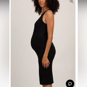 NWT Pink Blush Maternity Black Ribbed Dress